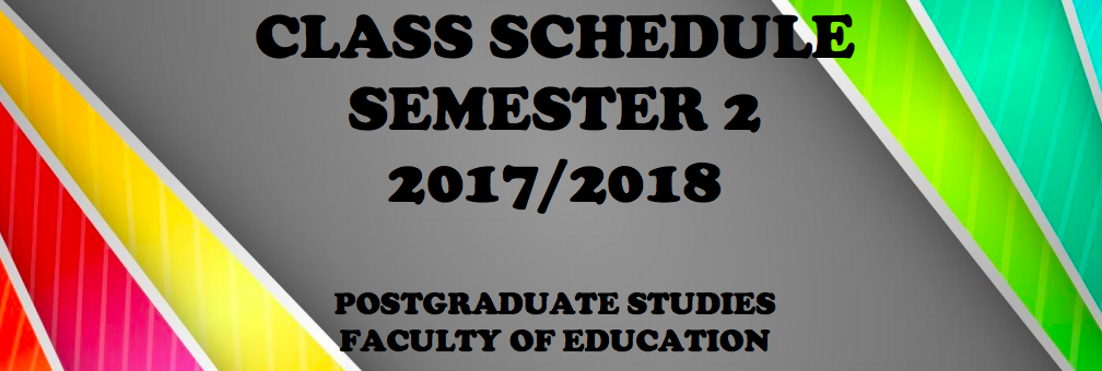 Class Schedule for Sem 2 20172018