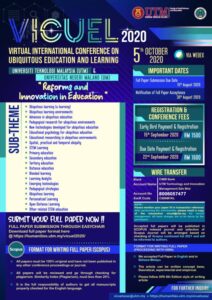 VIRTUAL INTERNATIONAL CONFERENCE ON UBIQUITOUS EDUCATION AND LEARNING (VICUEL 2020) @ Online