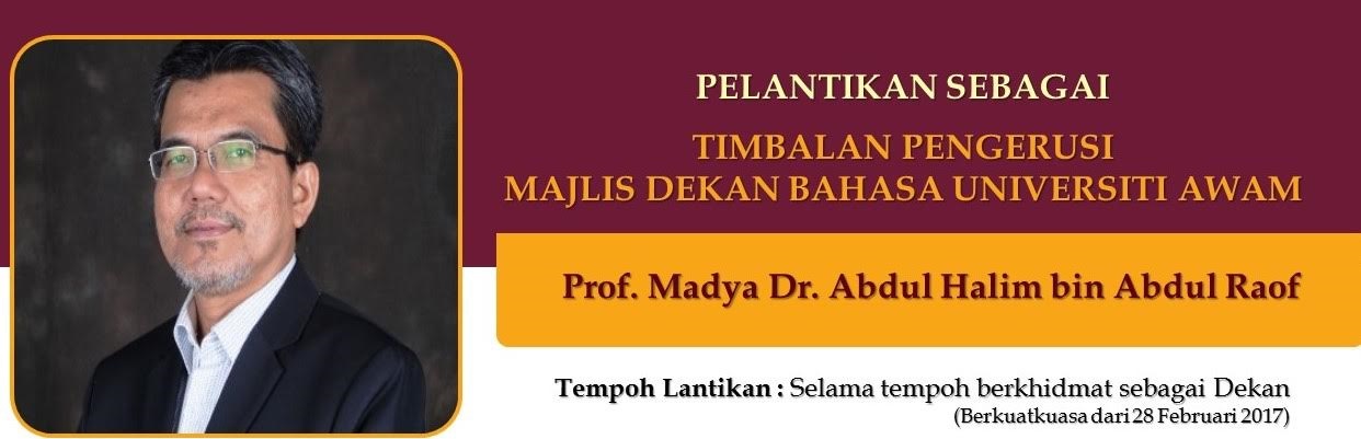 TAHNIAH! PROF. MADYA DR ABDUL HALIM ABD RAOF