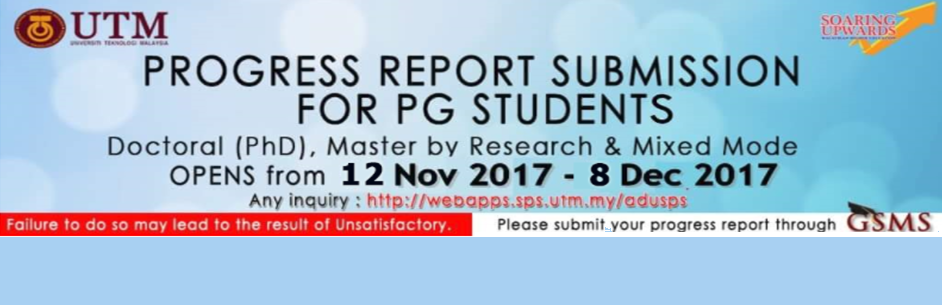 PROGRESS REPORT SUBMISSION FOR PG STUDENT