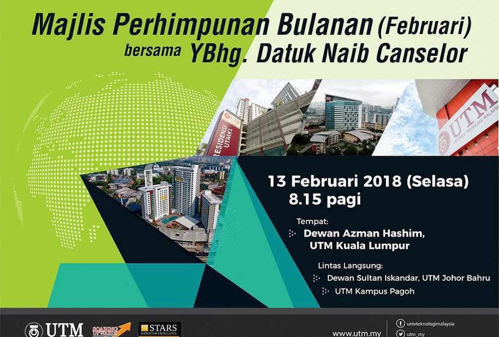 MONTHLY ENGAGEMENT WITH THE VICE CHANCELLOR OF UTM – Feb. 2018