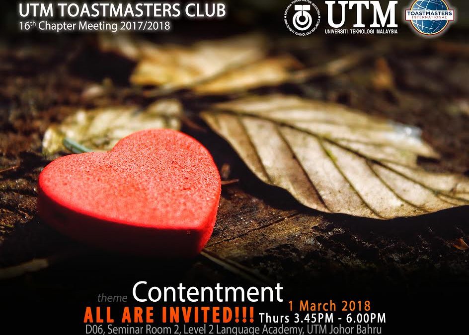 INVITATION TO UTM TOASTMASTERS CLUB REGULAR SOCIAL GATHERING (MARCH)