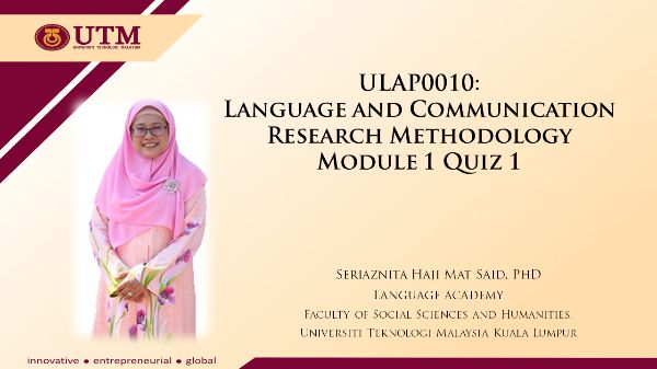 ULAP0010: Language and Communication Research Methodology