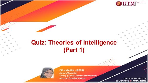 Quiz: Theories of intelligence (Part 1)