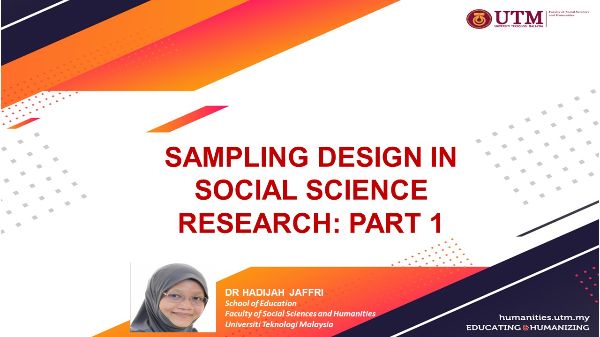 Sampling Design in Social Science Research: Part 1