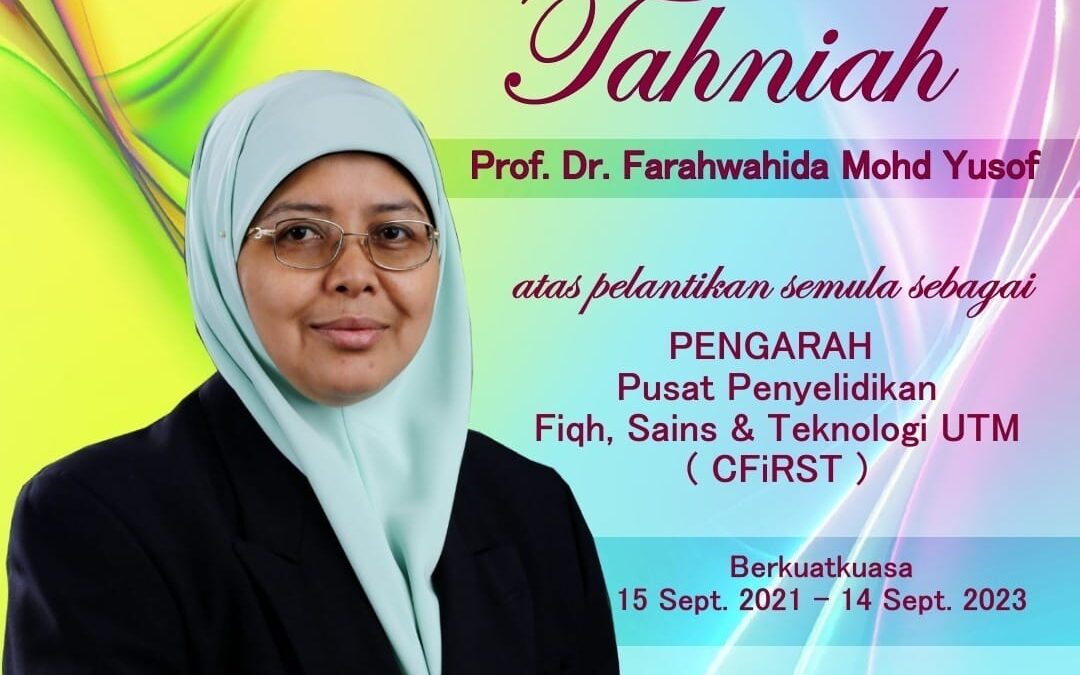 Tahniah Prof. Dr. Farahwahida Mohd Yusof